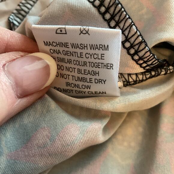 R&B Multi Color 3/4 Sleeve Boho Floral Resort Artsy Pockets Tunic Dress XL - Picture 7 of 8